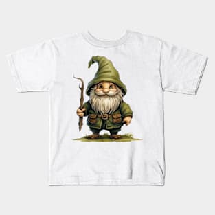 Whimsical Green Christmas Gnome Kids T-Shirt